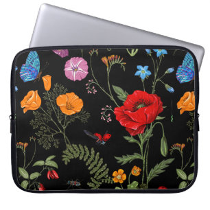 Sommer Vintag nahtlose Muster. Botanische Tapete Laptopschutzhülle