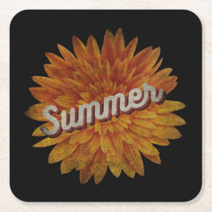 SOMMER VINTAG SUNFLOWER RECHTECKIGER PAPPUNTERSETZER