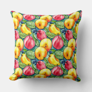 Sommer vintage Frucht Wasserfarben Muster Kissen