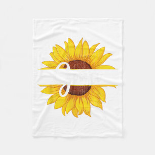 Sommer Vintage Gelbe Sonnenblume Grafik Sonnenblum Fleecedecke