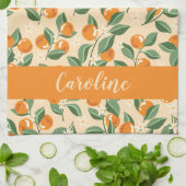 Sommer Vintage Orangen Boho Frucht Personalisiert Geschirrtuch (Gefaltet)