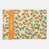 Sommer Vintage Orangen Boho Frucht Personalisiert Geschirrtuch (Horizontal)