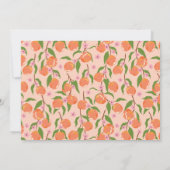 Sommer Vintage Pfirsich Frucht Paare Brautbad Dankeskarte (Rückseite)