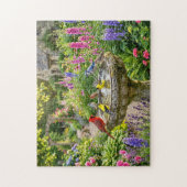 Sommer-Vogelbad-Garten Puzzle (Vertikal)