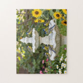 Sommer-Vogelbad-Garten Puzzle (Vertikal)