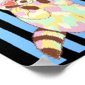 Sommer-Vorbereiteter Wilder Waschbär Pastell E Poster (Ecke)