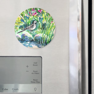 Sommer, Waggtail, wilde Blume Magnet