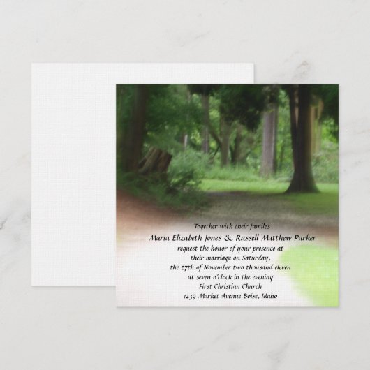 Sommer-Waldhochzeit Einladung (Vorne/Hinten)