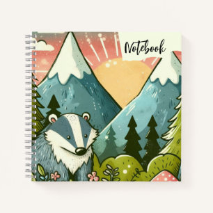 Sommer-Wanderwege - Süße Badge im Pine Notizblock