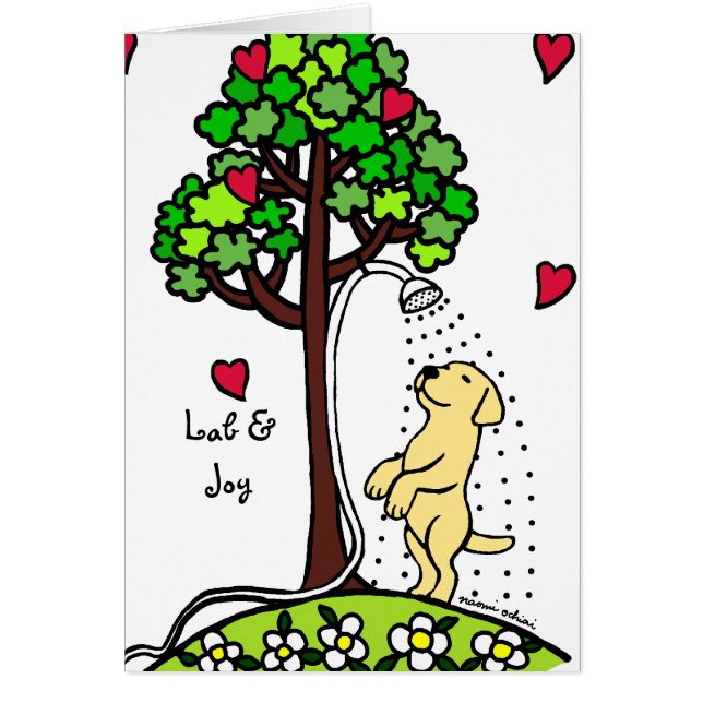 Sommer-Wasser-Spaß-Gelb-Labrador-Cartoon (Vorne)