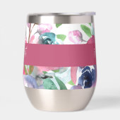 Sommer-Wasserfarbe-Blumen-Monogramm-Name (Links)