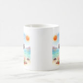 Sommer Wasserfarbe Hippopotamus am Strand Kaffeetasse (Mittel)