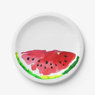 Sommer-Wasserfarbe-Wassermelone Pappteller