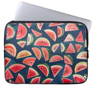 Sommer-Wasserfarbe Wassermelonen-Scheiben Muster Laptopschutzhülle