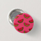 Sommer-Wassermelone auf rosa Muster Button (Vorne & Hinten)