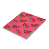 Sommer-Wassermelone auf rosa Muster Fliese (Seite)