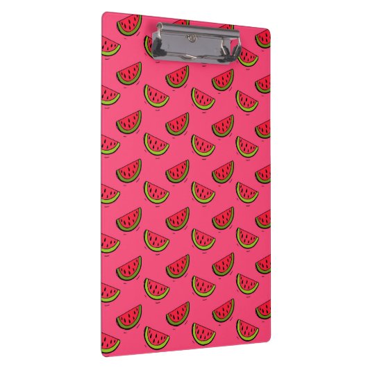 Sommer-Wassermelone auf rosa Muster Klemmbrett (Rechts)
