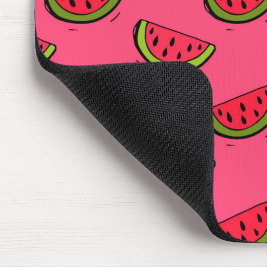Sommer-Wassermelone auf rosa Muster Mousepad (Ecke)