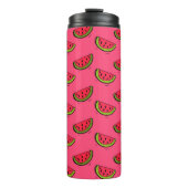 Sommer-Wassermelone auf rosa Muster Thermosbecher (Vorderseite)