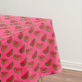 Sommer-Wassermelone auf rosa Muster Tischdecke (Beispiel)
