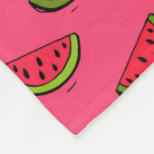 Sommer-Wassermelone in rosa Muster Fleecedecke (Ecke)