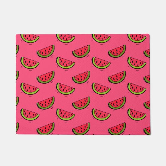 Sommer-Wassermelone in rosa Muster Fußmatte (Vorderseite)