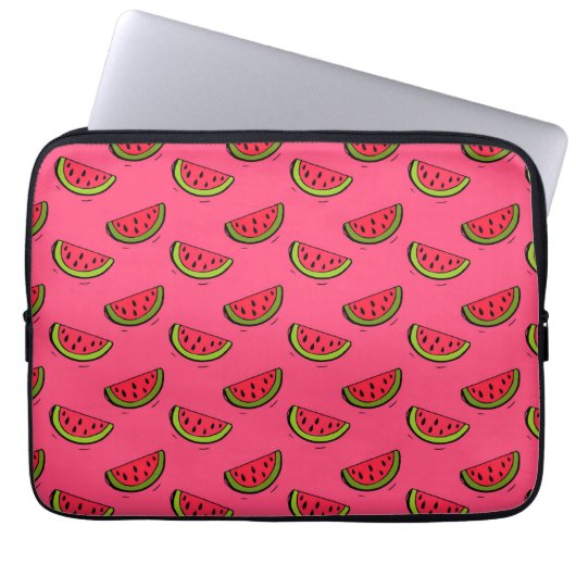 Sommer-Wassermelone in rosa Muster Laptopschutzhülle (Vorderseite)