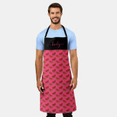 Sommer-Wassermelone in rosa Muster Schürze (Getragen)