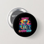 Sommer Wassermelone Jack-o-lantern Frohes Summerwe Button (Vorne & Hinten)