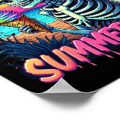 Sommer Wassermelone Jack-o-lantern Frohes Summerwe Poster (Ecke)