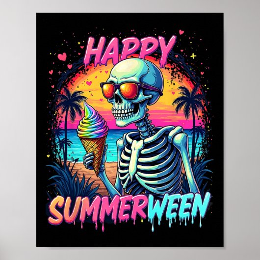 Sommer Wassermelone Jack-o-lantern Frohes Summerwe Poster (Vorne)