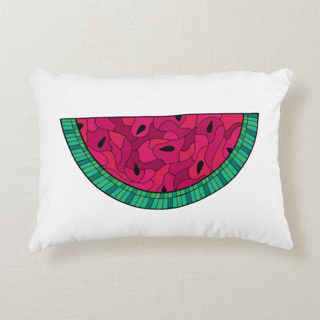 Sommer-Wassermelone-Mosaik Dekokissen (Vorderseite)