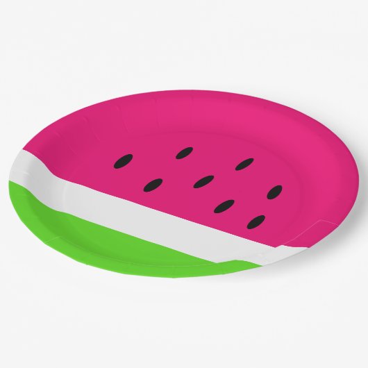 Sommer-Wassermelone Pappteller (Schrägansicht)