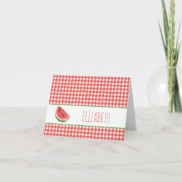 Sommer-Wassermelone und rotes Gingham-Karo