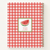 Sommer-Wassermelone und rotes Gingham-Karo Notizblock (Rückseite)