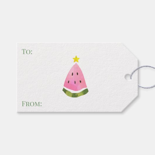 Sommer Wassermelone Weihnachtsbaum Geschenk Geschenkanhänger (Vorderseite (Horizontal))