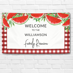 Sommer-Wassermelonen Familienzusammenkunft Willkom Banner