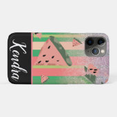 Sommer-Wassermelonen-Illustration Streifen Glanz Case-Mate iPhone Hülle (Rückseite (Horizontal))