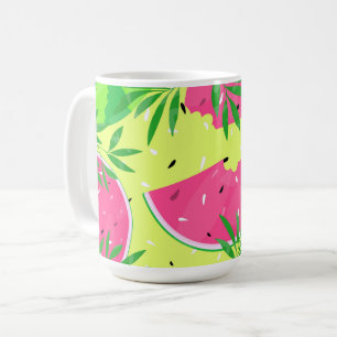 Sommer-Wassermelonen-Zweige Hell Tropisch Kaffeetasse