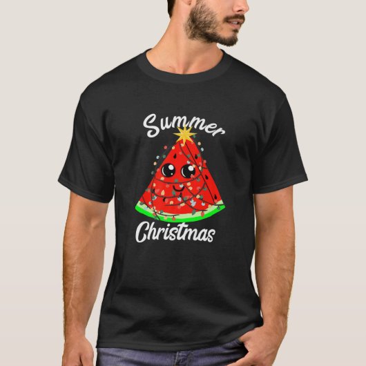 Sommer Weihnachten im Juli Wassermelone T-Shirt (Vorderseite)