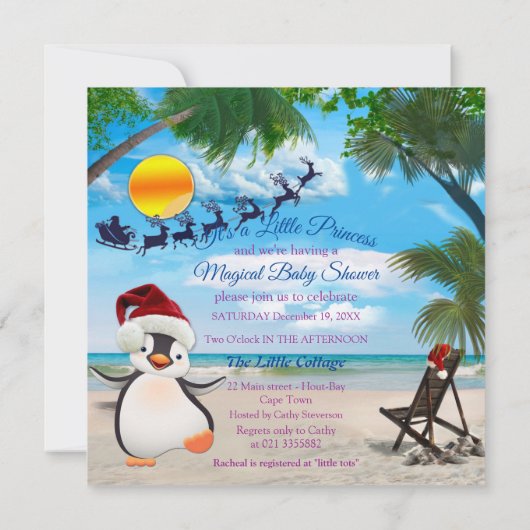 Sommer Weihnachtsdusche Einladung (Rückseite)