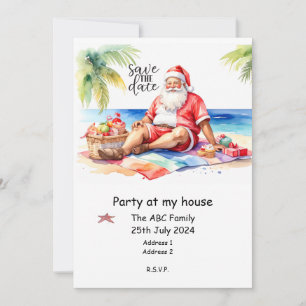 Sommer-Weihnachtsfeier mit Santa Claus Picknick  Einladung