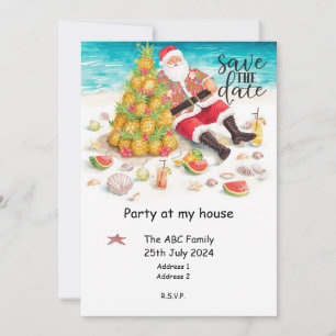 Sommer-Weihnachtsfeier mit Santa Claus Picknick Einladung