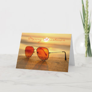 Sommer-Weihnachtskarte am Strand Feiertagskarte