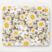 Sommer-weiße Gänseblümchen und rote Marienkäfer Mousepad (Vorne)