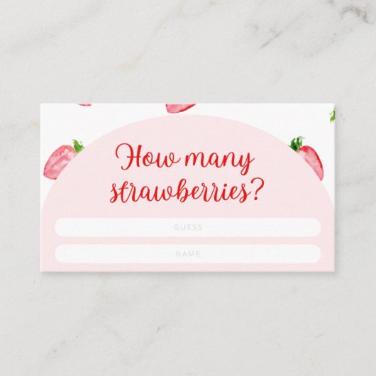 Sommer Wie viele Erdbeeren Baby Dusche Begleitkarte (Vorderseite)