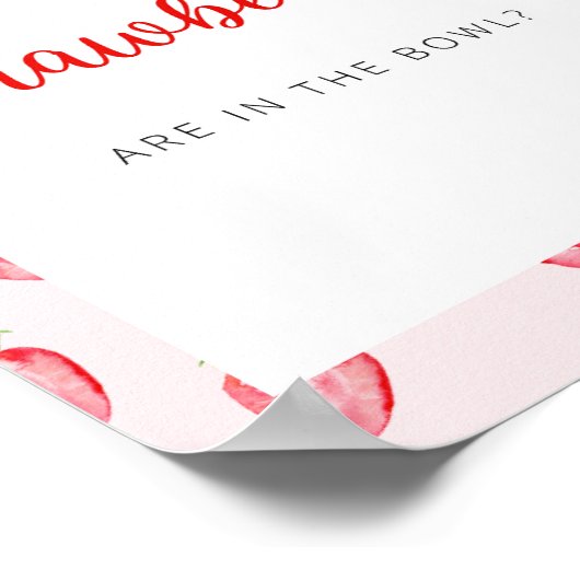 Sommer Wie viele Erdbeeren Baby Duschzeichen Poster (Ecke)