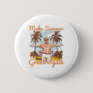 Sommer wieder groß Beach Urlaub lustig Trump Button