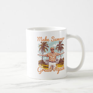 Sommer wieder groß Beach Urlaub lustig Trump Kaffeetasse