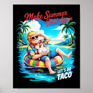 Sommer wieder großartig Funny President Chicken Ta Poster